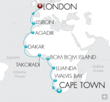 Itinerario crucero por Sudáfrica