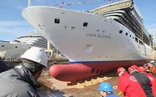 Imagen del Costa Deliziosa en los astilleros de Fincantieri