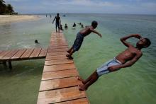 Foto de habitantes de la isla de Roatan