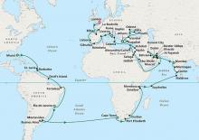 Mapa del crucero por la vuelta al mundo