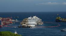 Costa Concordia semi reflotado