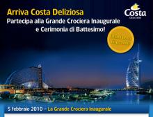 Foto del Cartel de inauguración del Costa Deliziosa