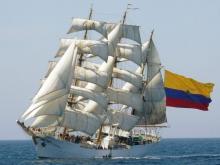 El buque escuela ARC Gloria zarpa hacía el resto de Sudamérica Imagen preciosa del buque escuela Gloria de la armada colombiana