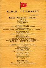 El menú del Titanic a subasta Imagen del menú de Titanic
