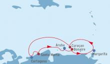 Mapa del itinerario del Ocean Dream