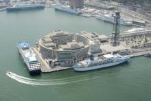 El puerto de Barcelona Imagen del puerto de Barcelona desde el aire