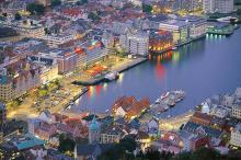 Imagen aérea de la ciudad de Bergen