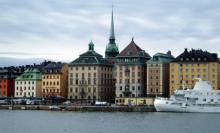 Imagen de las casitas de la ciudad de Estocolmo