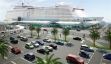Faltan 2 días para la llegada del Oasis of the seas a Florida Foto virtual del Oasis of the seas frente al puerto de Florida