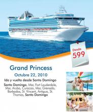 Cartel del crucero Grand Princess por el caribe