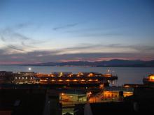 Foto del puerto de Vigo de noche