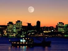 El puerto de Halifax de noche
