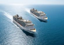 Imagen del MSC Splendida y el MSC Fantasia, dos buque de la clase Fantasia