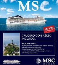 Cartel de la promocion MSC Musica crucero Buenos Aires