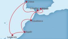 Itinerario del crucero joyas del atlántico