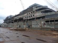 Eslora en construccion del Seabourn Sojourn