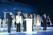 Sophia Loren inaugurando el MSC Divina