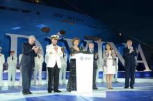 Sophia Loren inaugura la 12ª nave de MSC Sophia Loren inaugurando el MSC Divina