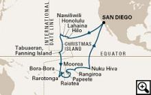 Imagen del itinerario de los dos barcos de Holland America