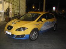 Uno de los seat ibiza aparcados frente a la Terminal de Palacruceros