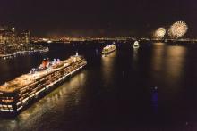 Queen Mary 2, Queen Victoria, and Queen Elizabeth en nueva york